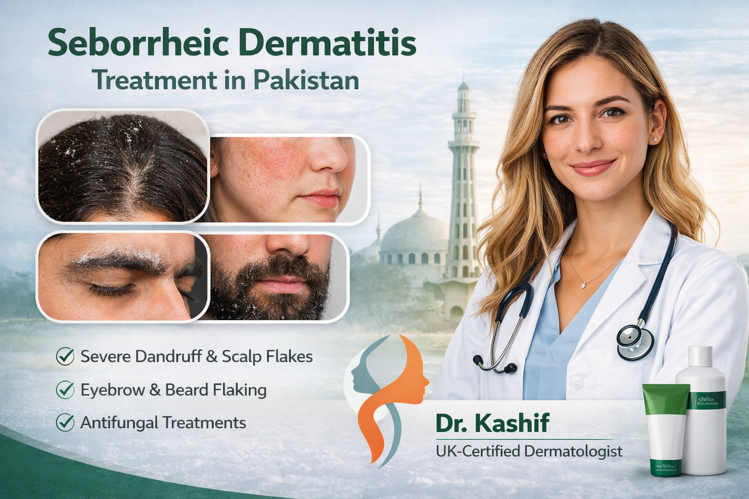 Seborrheic Dermatitis Treatment in Pakistan | Scalp Dandruff and Face Flaking | Dr Kashif - Dr Kashif's Aesthetic Studio
