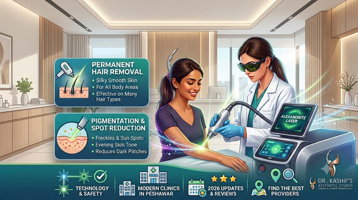 Alexandrite Laser Treatment in Peshawar 2026: Hair Removal and Pigment Guide - Dr Kashif's Aesthetic Studio