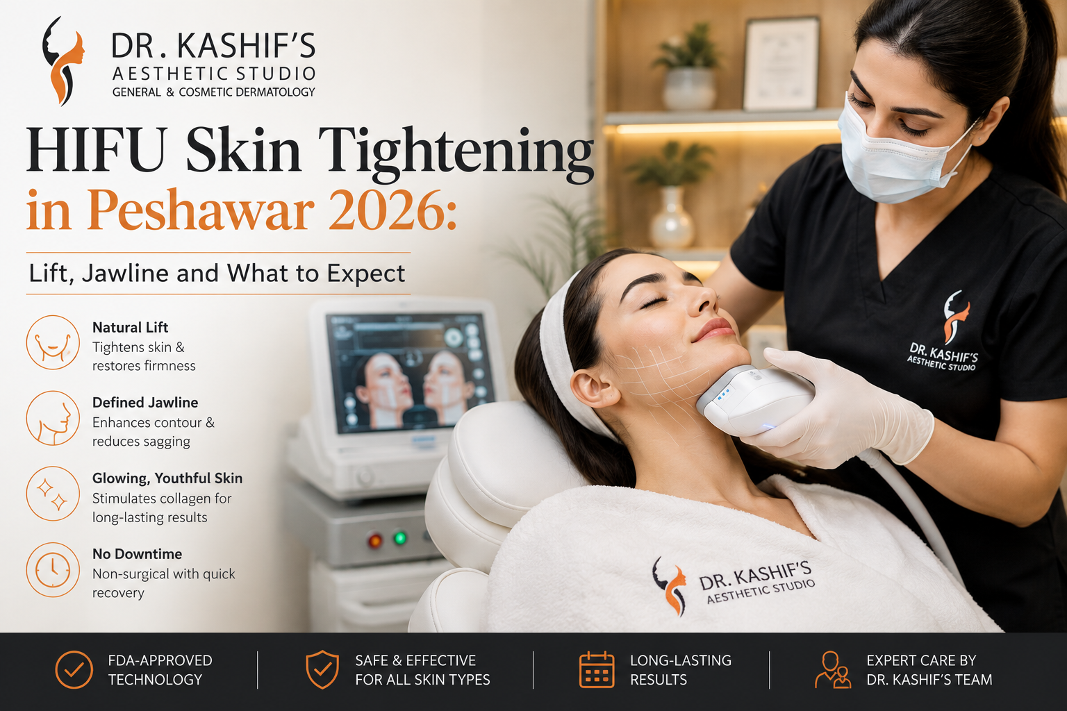 HIFU Skin Tightening in Peshawar 2026: Lift, Jawline and What to Expect - Dr Kashif's Aesthetic Studio