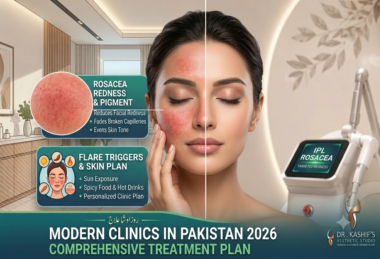 Rosacea Treatment in Pakistan 2026: Redness, Flare Triggers and Clinic Plan - Dr Kashif's Aesthetic Studio