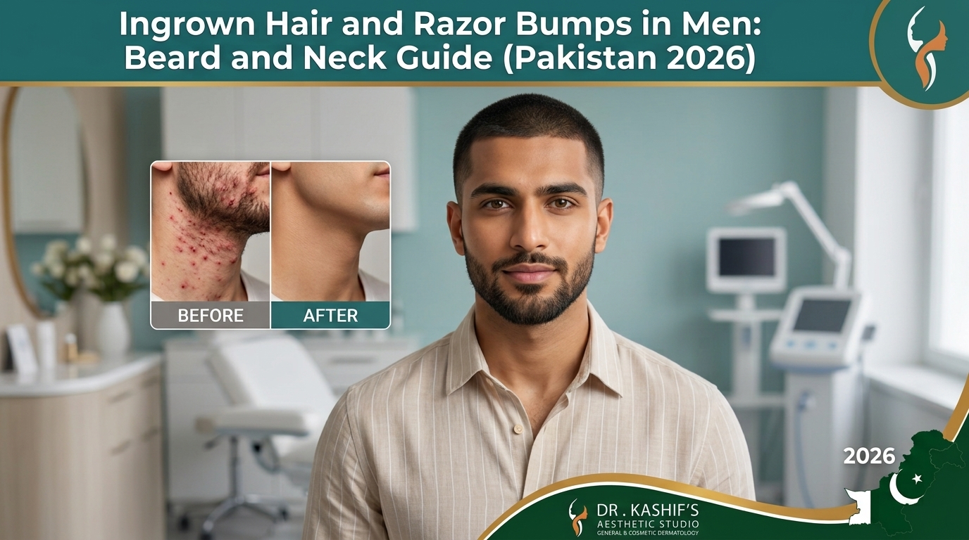 Ingrown Hair and Razor Bumps in Men Pakistan 2026: Beard and Neck Guide - Dr Kashif's Aesthetic Studio